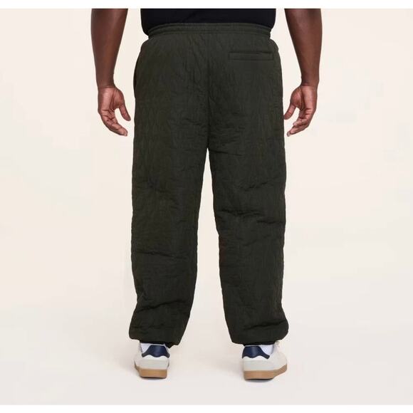 Men's Big & Tall Mid-Rise Slim Fit Quilted Joggers - Woolrich Olive Size 2XLT - Picture 3 of 3